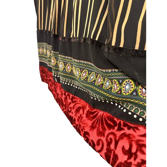 Ulla Popken Boho Floral Hearts Mixed Media Velvet Trim Mini Dress, size 24/26 - Picture 5 of 7